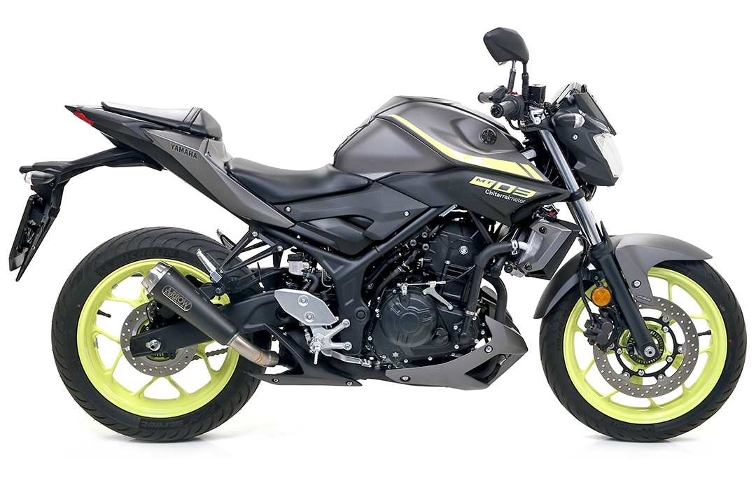 Escape ARROW DARK PRO Race para Yamaha MT-03 año de modelo 2016- y YZF-R3/YZF-R25 año de modelo 2015-