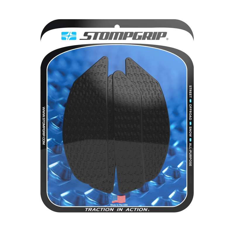 Stompgrip Pad de depósito negro, Icon, Kit de depósito para Streetbike - Laterales de depósito, para Kawasaki, ZX-4R(R) Ninja 2023-2025