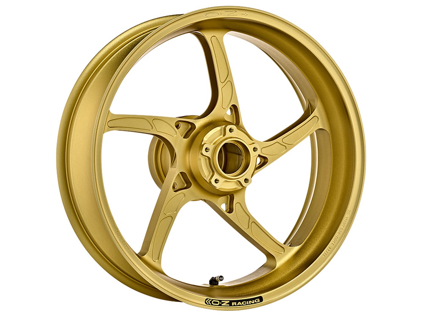 OZ Piega Llanta de aluminio trasero en dorado mate para Triumph Daytona 675, D67LC, 2006-2012 y Street Triple R, D67LD, 2007-2012