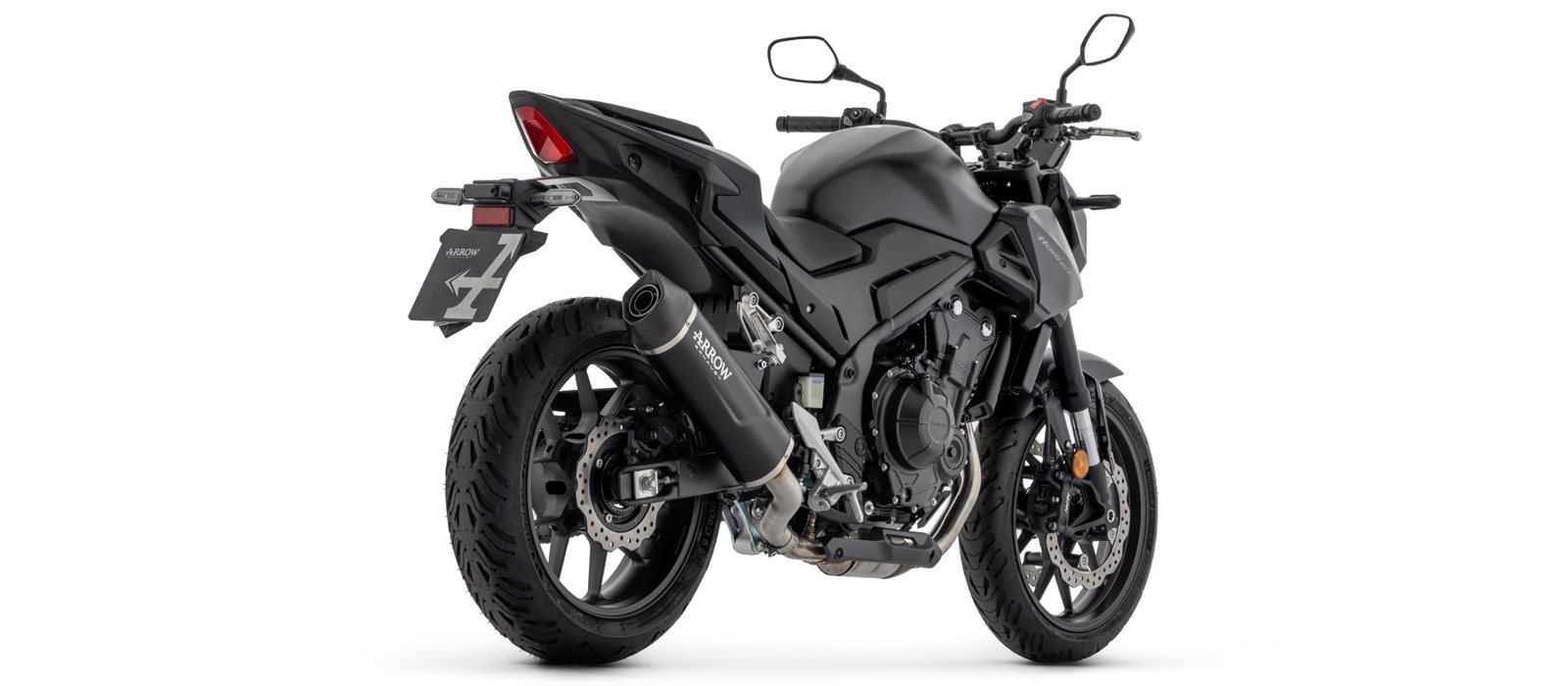 Silenciador ARROW INDY RACE EVO Aluminio negro para Honda NX500 / CB500 Hornet año de modelo 2024-