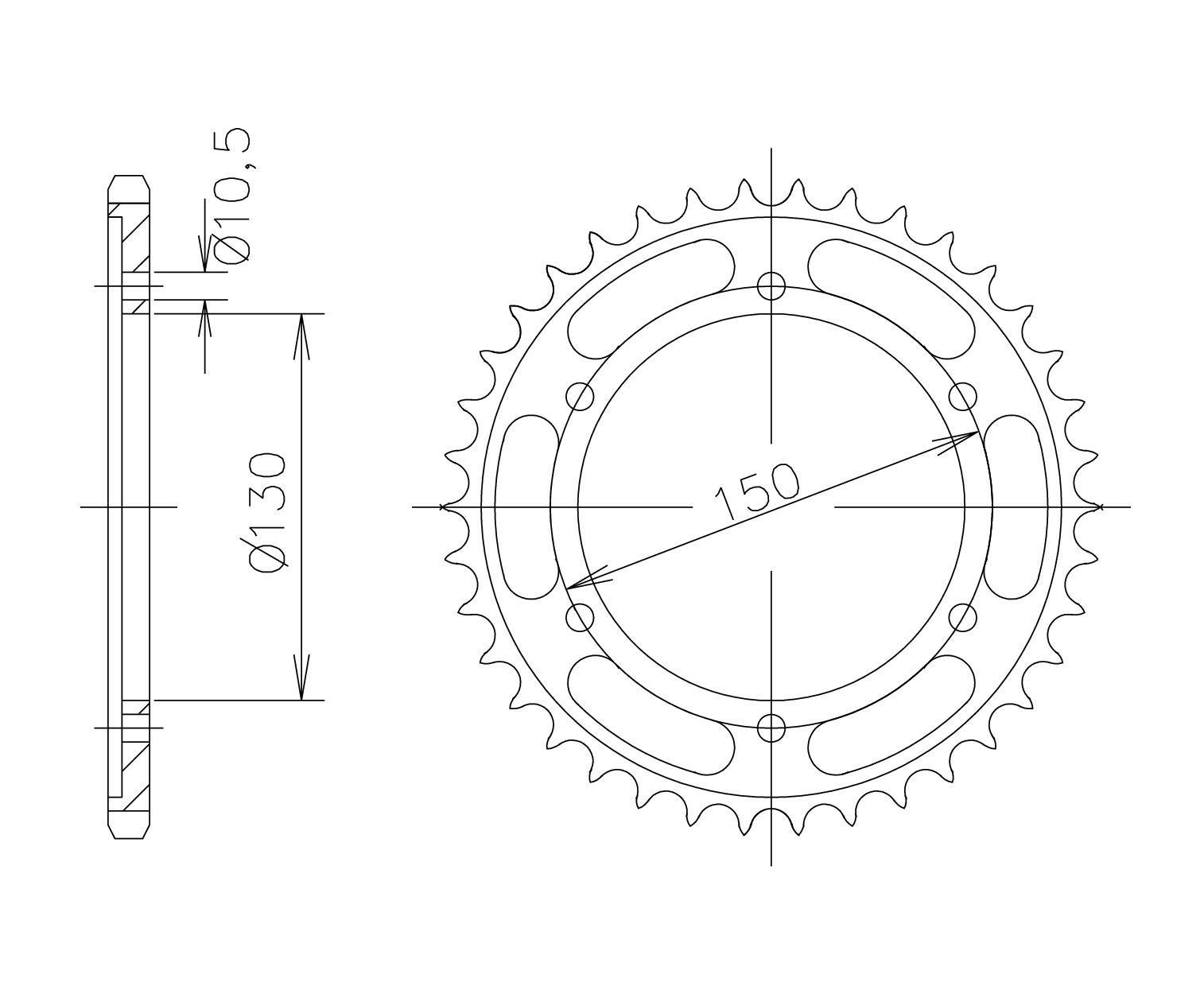DID cadenansatz con cadena 525VX3, color estándar, para Yamaha FZ8 (Fazer), Tipo RN25, Año del modelo 2010-2016