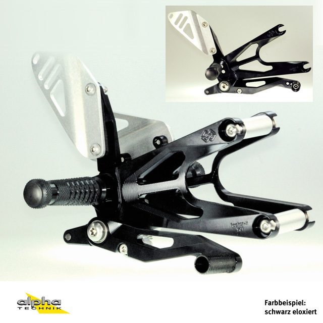 GILLES FXR reposapiés para BMW S1000RR K10 negro