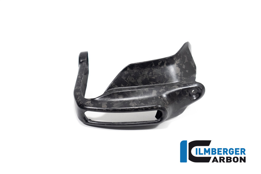 Protector de mano de carbono Ilmberger grande con soporte para luz de intermitente lado derecho, Black Diamond Carbon, mate, BMW R1300GS 2023-