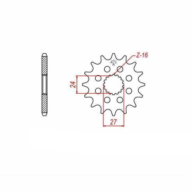 Piñón, 16 dientes, paso 530