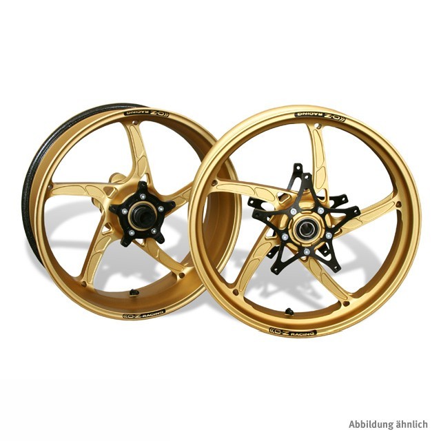 Juego de llantas de aluminio OZ Piega R en dorado mate para BMW S1000RR (SOLO para llanta de fundición - 5 orificios), K10, 2R10(r), 2010-2018