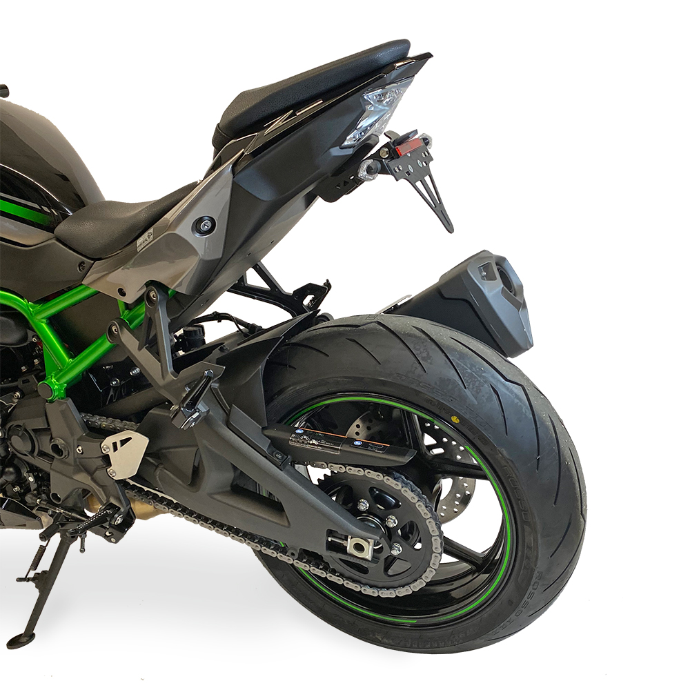 Soporte de matrícula alpha Technik para Kawasaki Z H2; Tipo ZRT00K; Año del modelo 2020-
