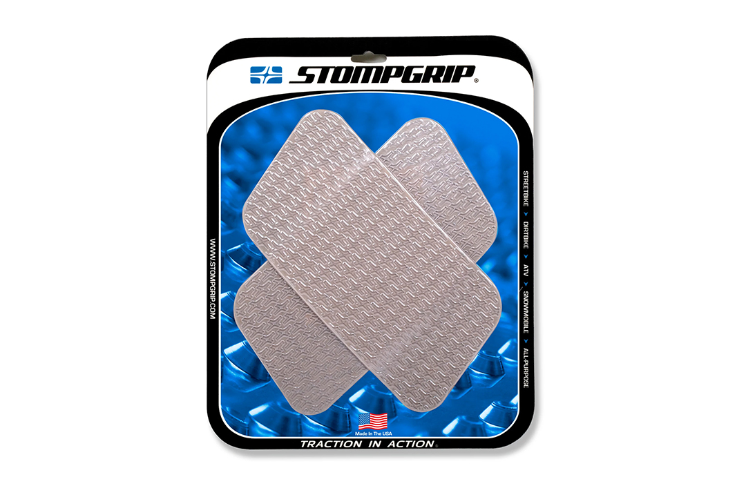 Almohadillas de Tracción Stompgrip Rectangulares Universales Transparentes para Honda ST1300 (2002-2012), XRV750 Africa Twin (2000-2003) y Yamaha XT1200Z Super Tenere (Worldcrosser) (2012-2015)