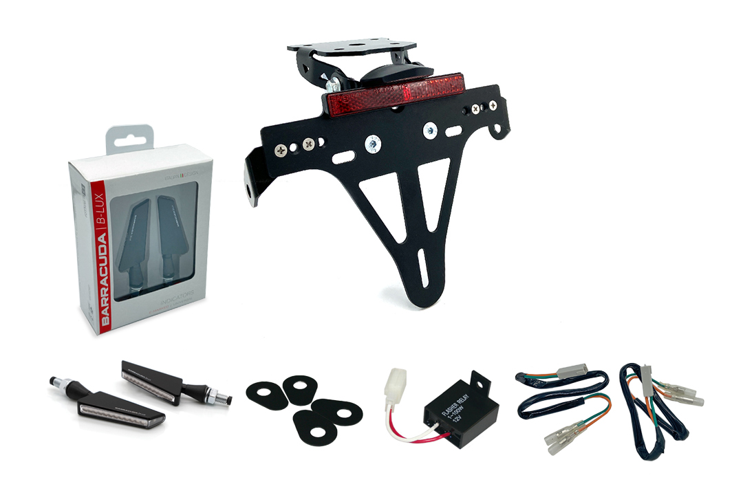 Kit de soporte de matrícula-luz de intermitente BSQN para Kawasaki Z1000SX a partir del año de modelo 2011 o Ninja 1000SX a partir del año de modelo 2020 (Trasero)