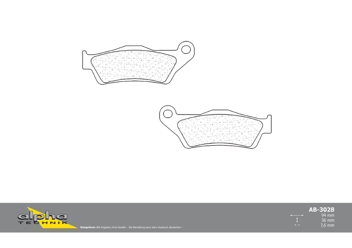 alpha Technik pastillas del freno Scooter con ABE