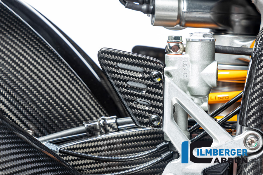 Protector de talón de carbono Ilmberger lado derecho brillante para Aprilia RSV4 / Tuono V4 2021-