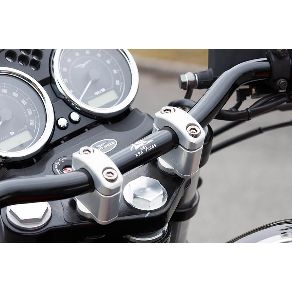 LSL Kit de Abrazaderas de Manillar 28,6 mm, para Moto Guzzi V7, plata