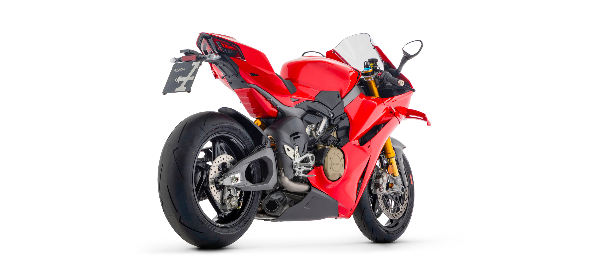 ARROW Escape WORKS DARK Titanio con tubo intermedio de titanio para Ducati Panigale V4 / V4S 2025-