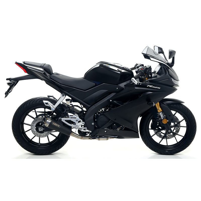 ARROW Escape DARK PRO-RACE Acero inoxidable negro para Yamaha YZF-R125 a partir del año de modelo 2019- y para MT125 a partir del año de modelo 2019-