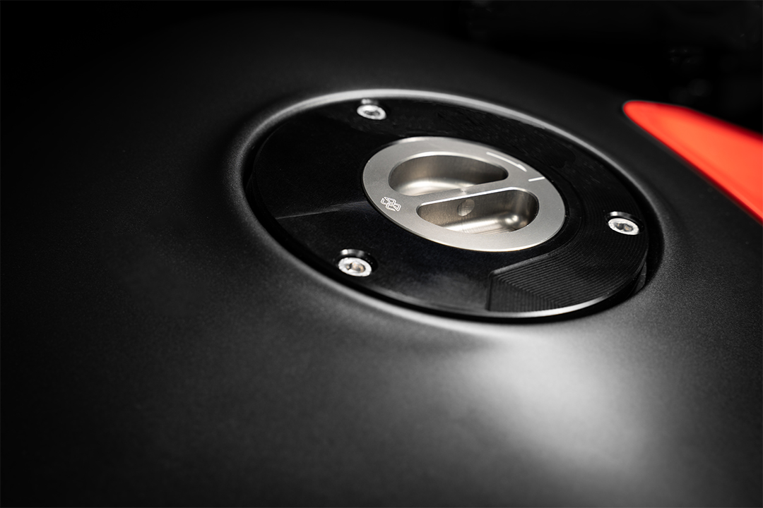 Tapa de combustible Gilles, negro-gris, para Aprilia RS 660, Tuono 660 y RS 457