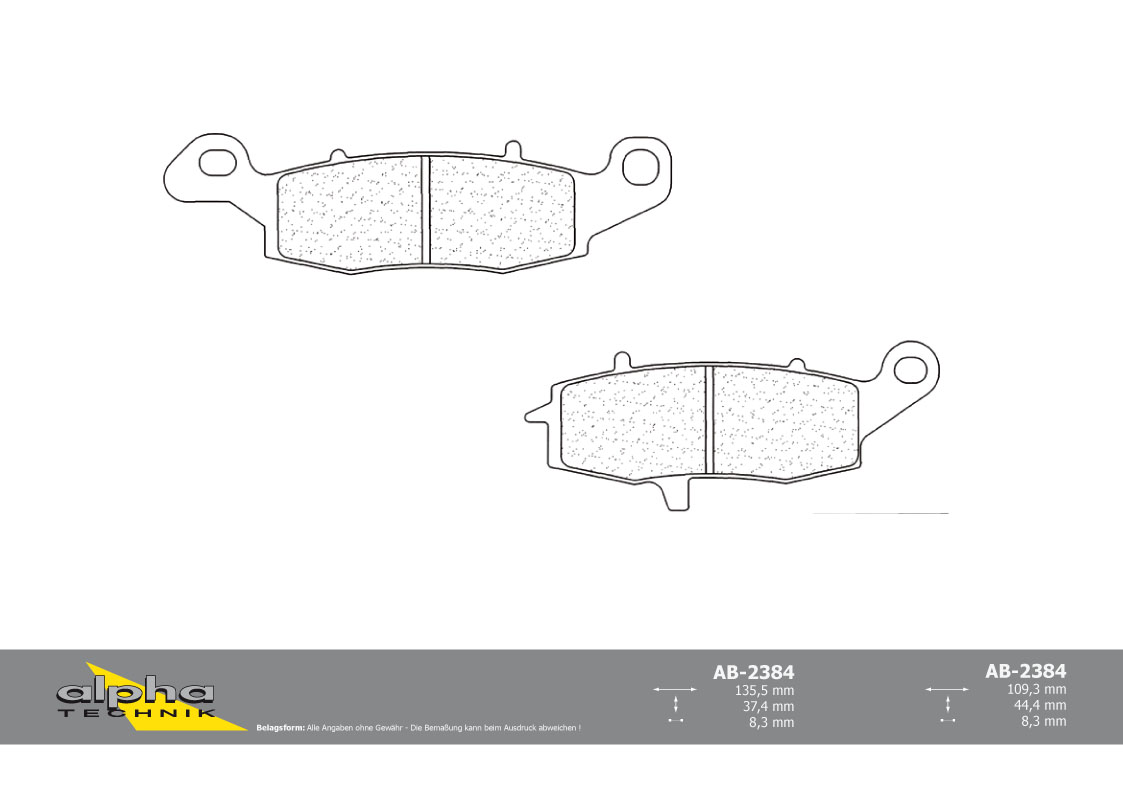alpha Technik pastillas del freno Racing sin ABE
