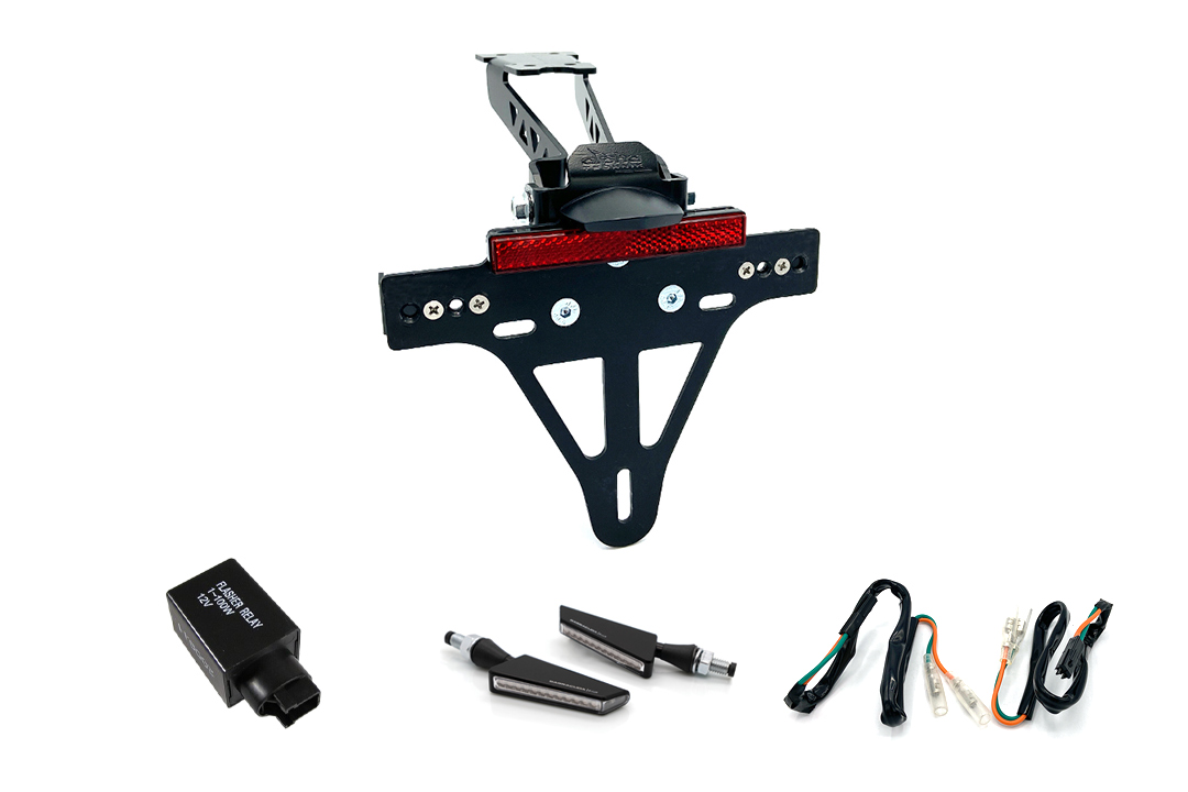 Kit Soporte de Matrícula y luz de intermitente BSQN para Honda CB500F Tipo PC58 y CBR500R PC57 a partir del año de modelo 2017 (Trasero)