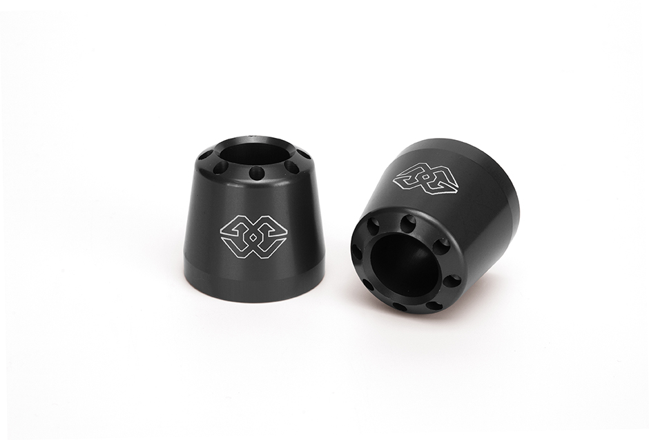 Par de contrapesos de manillar GILLES de aluminio CO-22-B anodizado negro