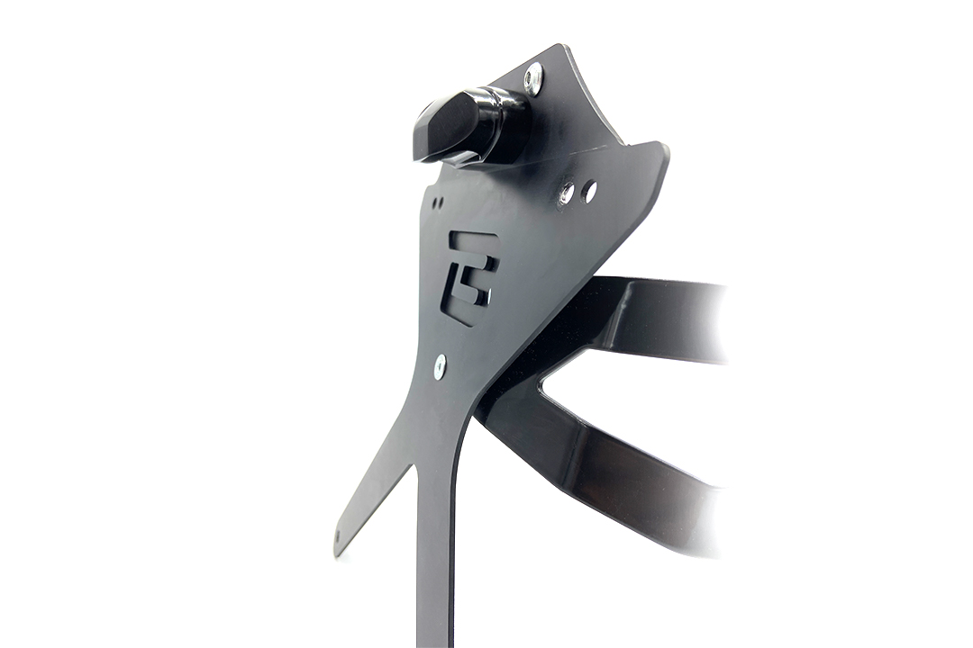 Luz de matrícula LED "Micro Space" de aluminio negra con homologación E