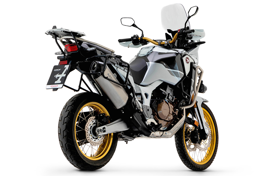 ARROW Silencioso SONORA para Honda Africa Twin Adventure Sports año del modelo 2018-2019, titanio y tapa final de carbono