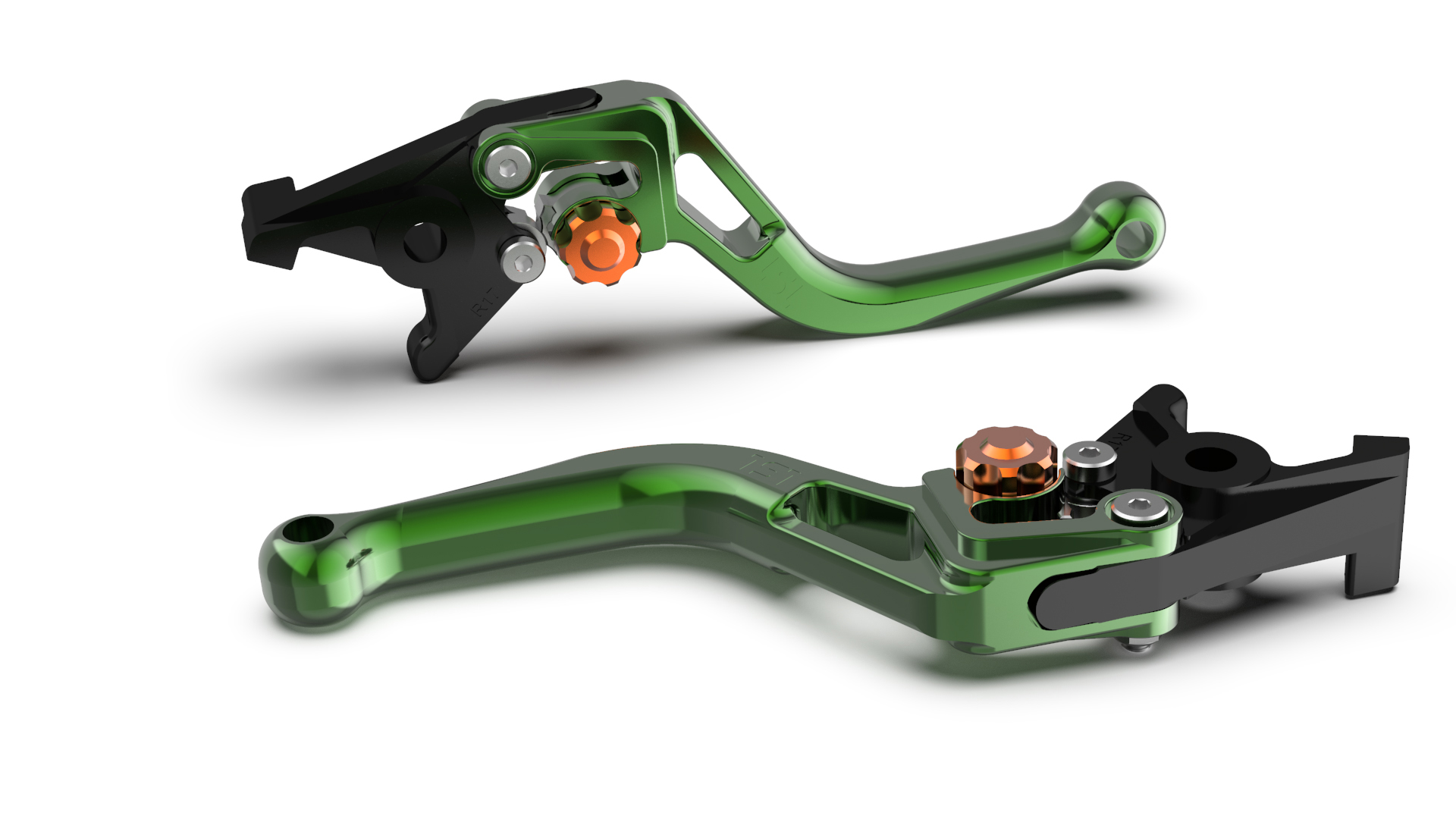 Maneta de freno LSL BOW R82, corta, verde/naranja