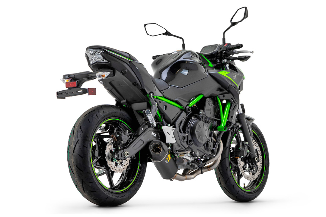 ARROW sistema de escape INDY RACE Aluminio negro para Kawasaki Z650 y Ninja 650 año de modelo 2021-