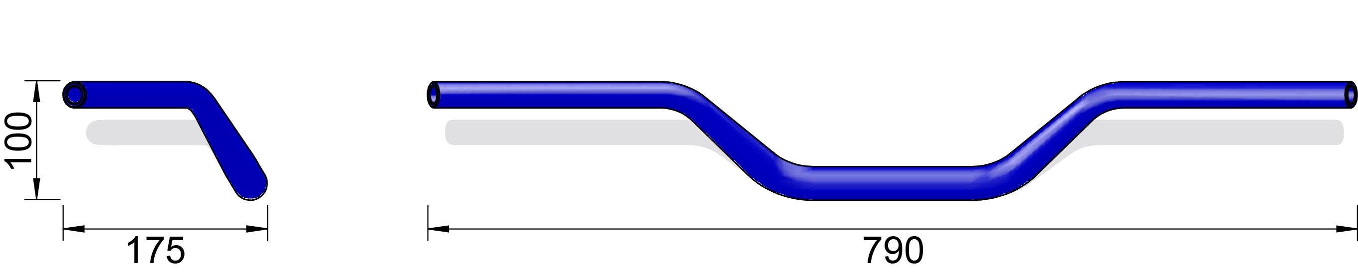 LSL X-Bar Aluminio-manillar Naked Bike X02, 1 1/8 pulgadas, plateado