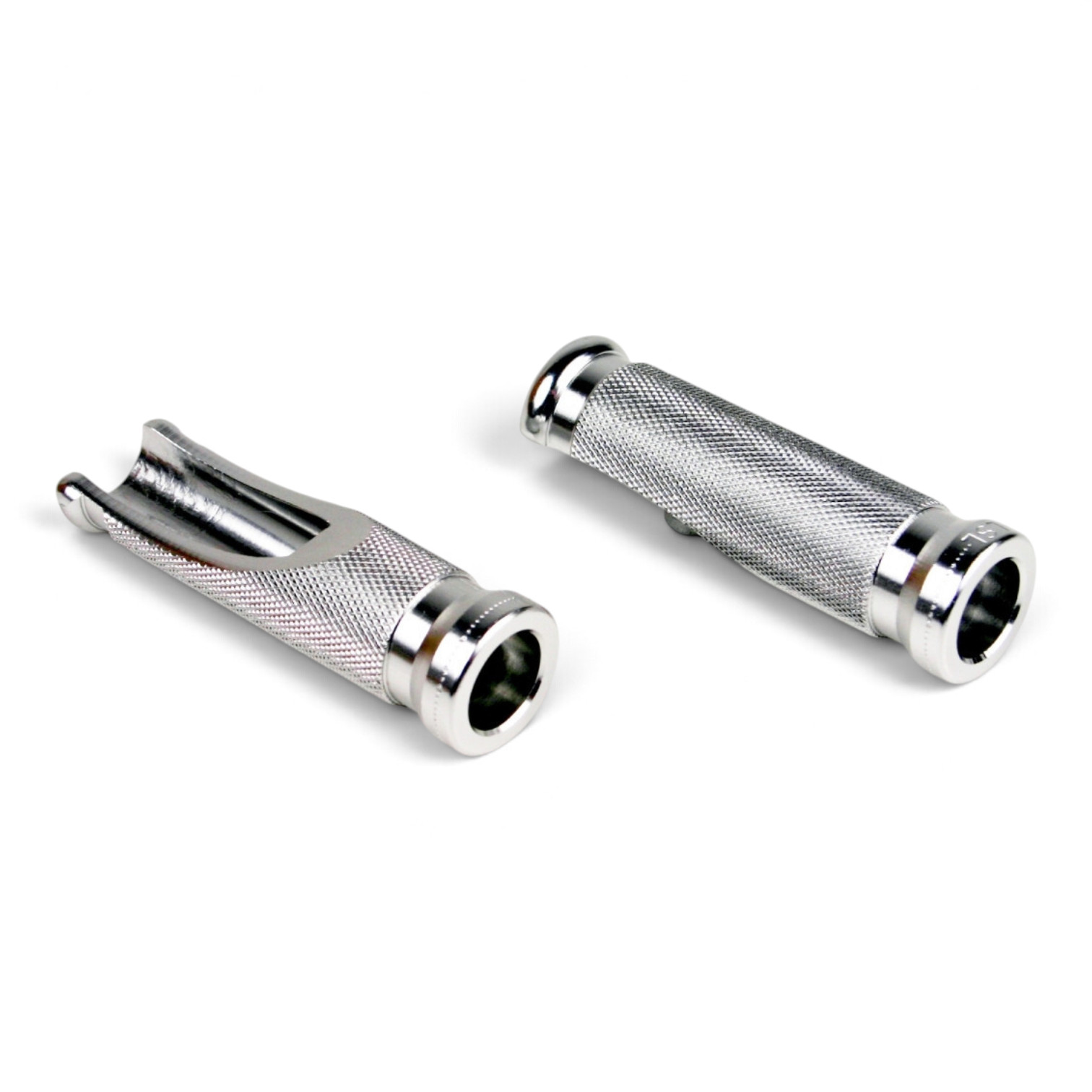 LSL Estriberas deportivas, estriberas de repuesto, longitud 85 mm, aluminio fresado, plata