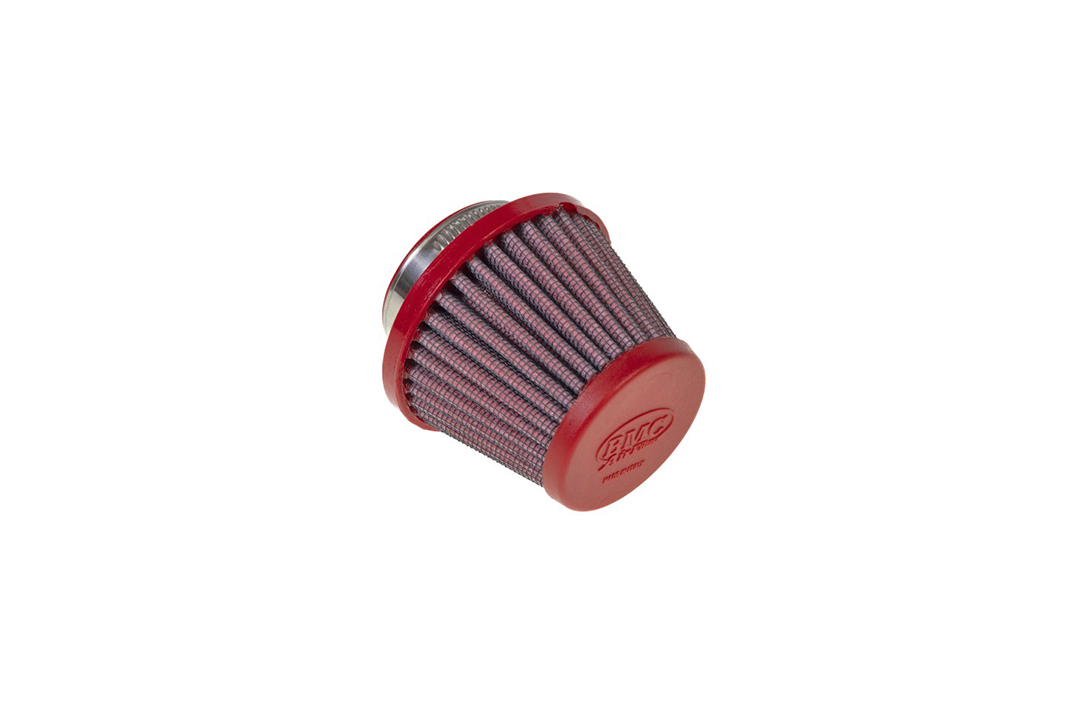 Filtro de aire deportivo cónico BMC, 41 mm de diámetro, 60 mm de longitud; Tapa de plástico