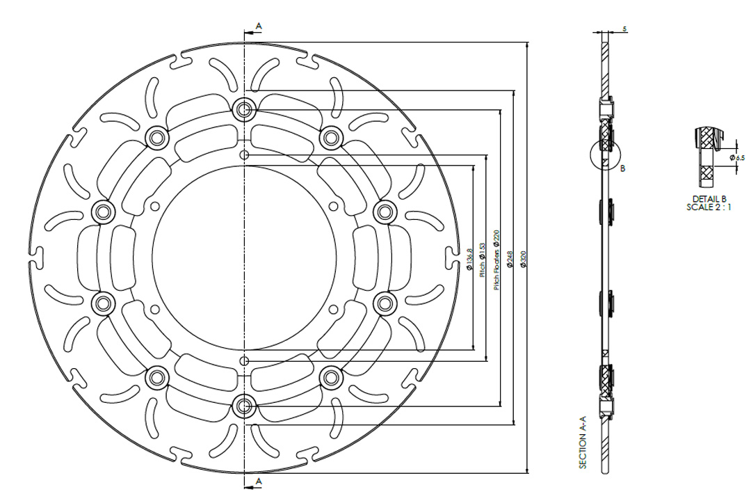 alpha Technik disco de freno Omega-Design ABD33, anterior, delanteroe para KTM 1050, 1190, 1290, 790 Adventure