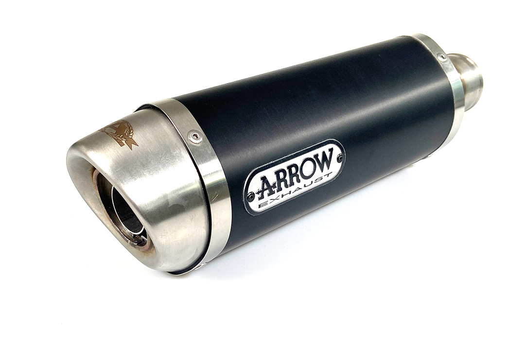 ARROW Silenciador STREET THUNDER PARA Honda CBR650F 2014-, Aluminio negro con tapa de acero inoxidable (Solo con colector ARROW)