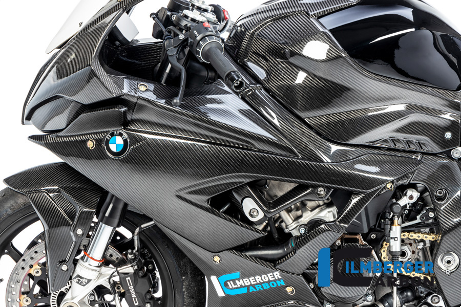 Panel lateral de carenado de carbono Ilmberger lado izquierdo Racing, brillante, BMW S1000RR 2019-2022