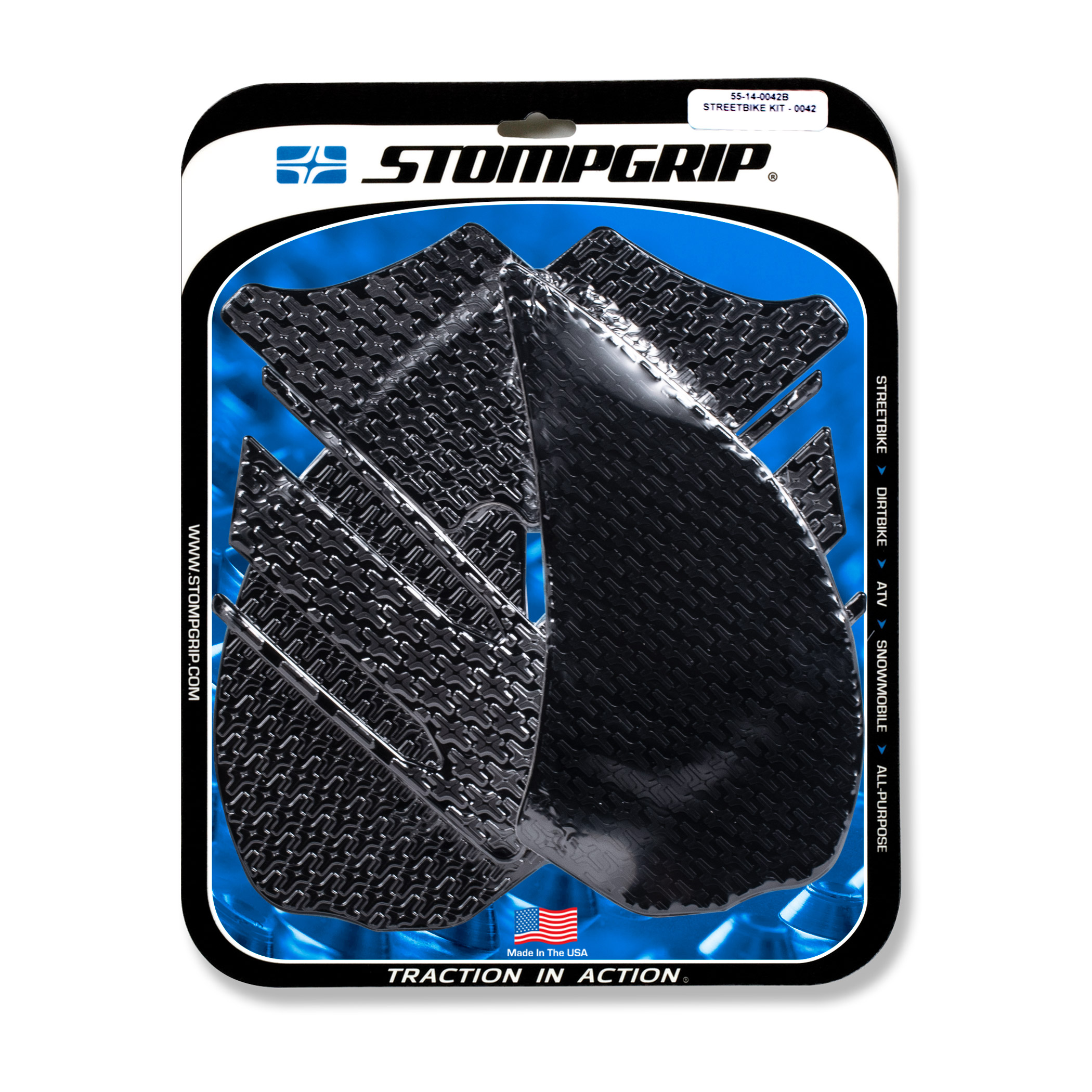 Almohadillas de tracción Stompgrip negras, para Kawasaki ZZR1400, 2012-2020