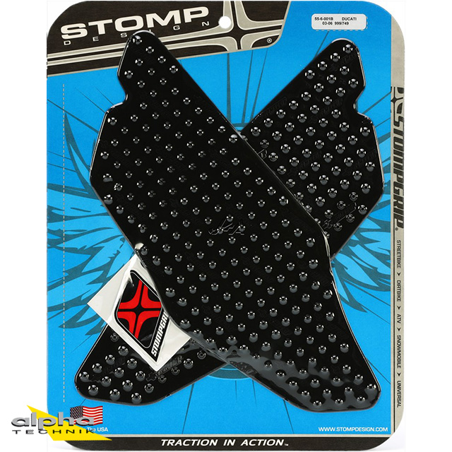 Stompgrip negro, Volcano, para Ducati 749 (R, S), 999 (R, S), 2003-2006