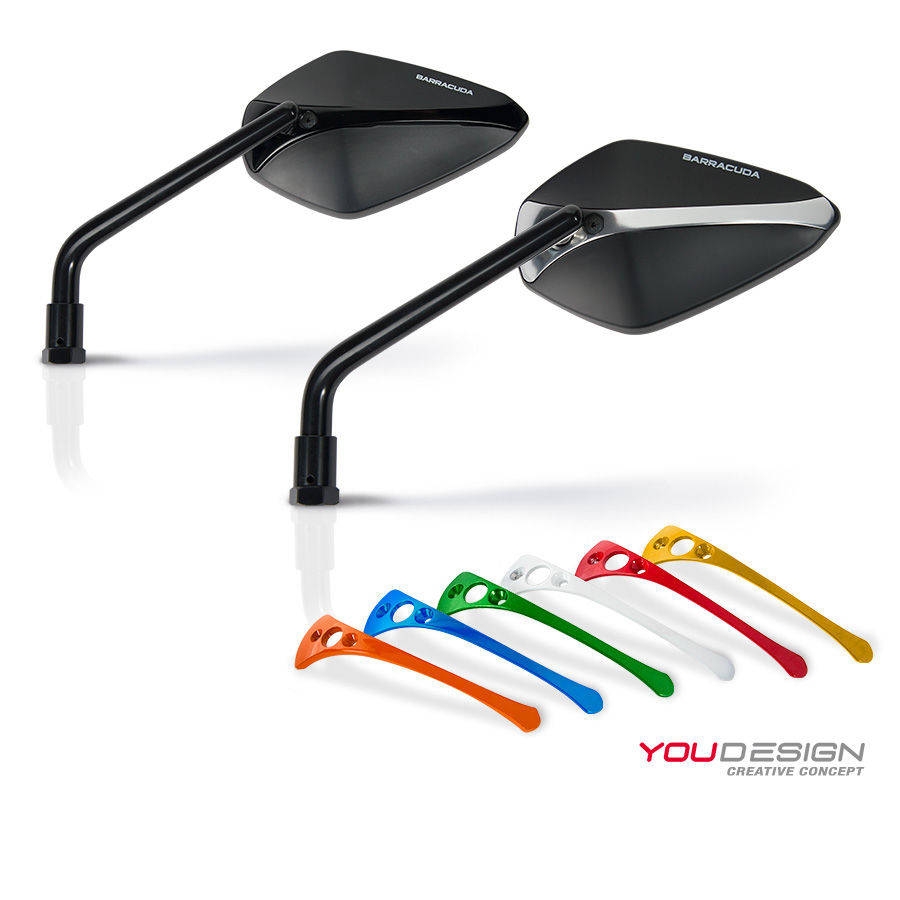 Barracuda Aluminio espejo retrovisor Inserto para espejos versión A en Naranja