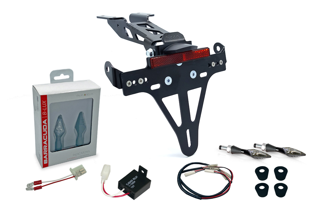 Kit Soporte de matrícula alpha Technik X-LED (anterior, delanteroe + trasero) para Yamaha MT125 a partir del año modelo 2020