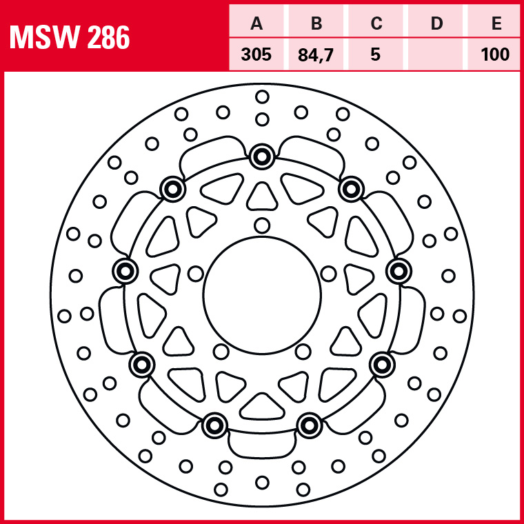 TRW disco de freno Todoterreno Flotante MSW286