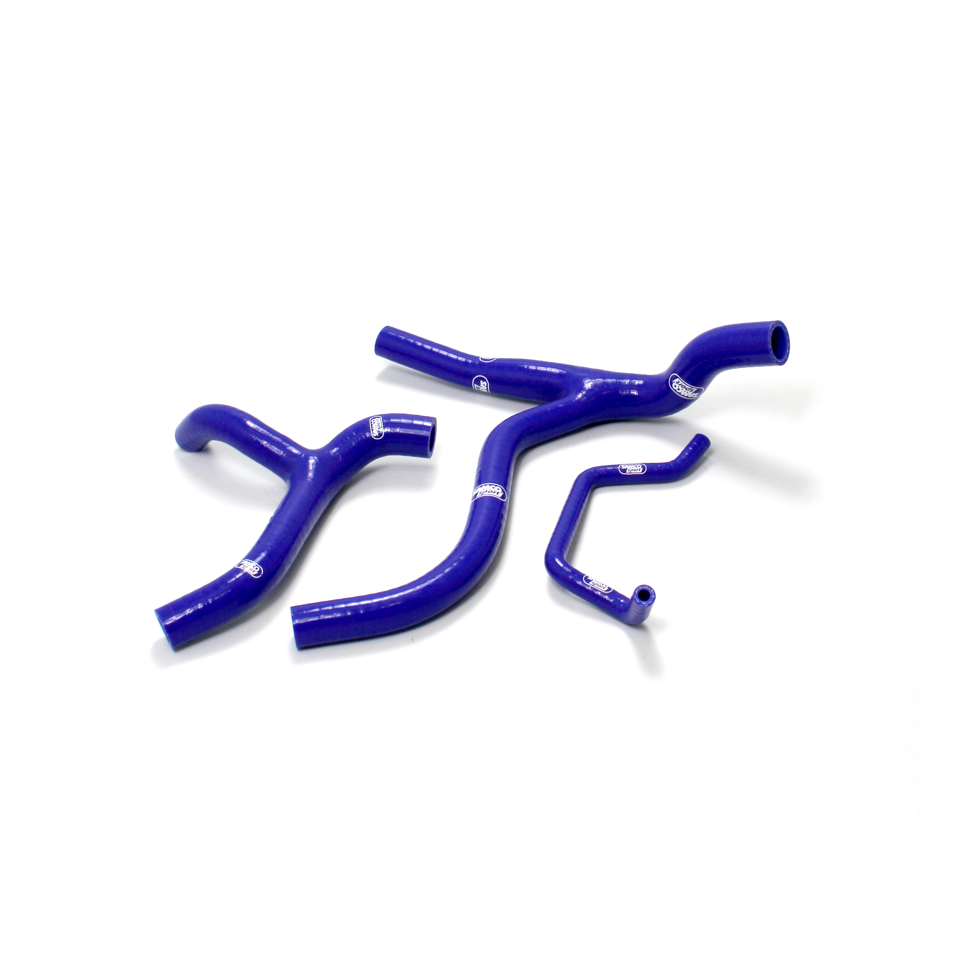 Kit de mangueras de silicona SAMCO SPORT (Conexión en Y - Diseño de competición) azul para Kawasaki KX450F, años 2012-2015