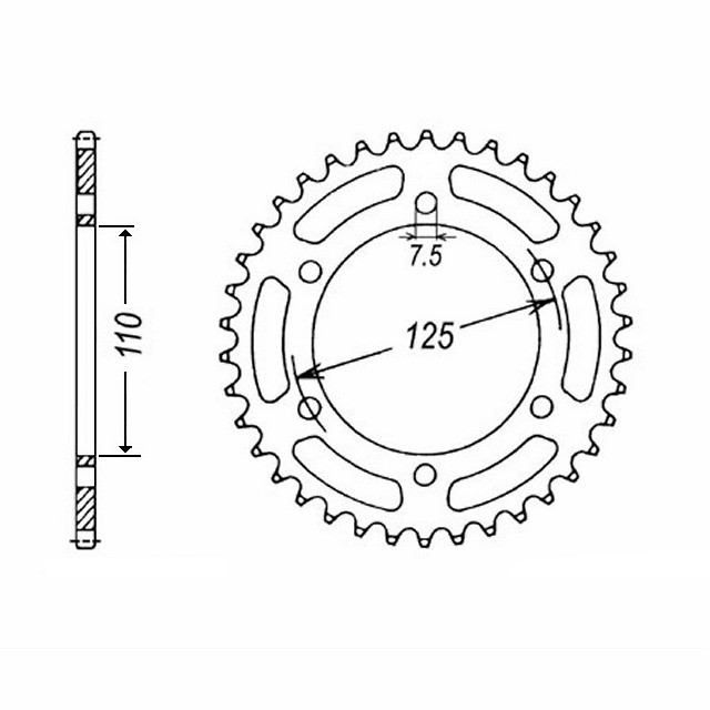 Corona de Acero corona, 41 Dientes, Paso 520