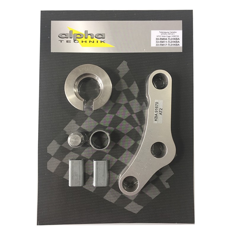 alpha Technik Kit de reducción de altura 45mm para Yamaha MT07 / MT07 Moto Cage, Tipo RM04, a partir del año de modelo 2014-