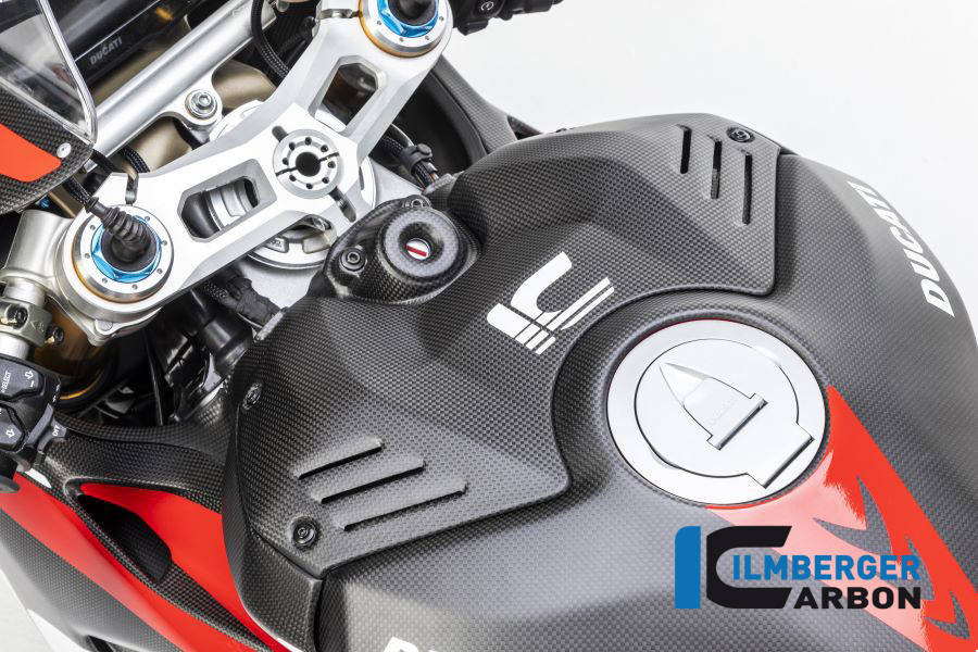 Cubierta de Carbono Ilmberger anterior, delanteroe en el depósito de gasolina mate para Ducati Panigale V4 / V4S a partir de 2018