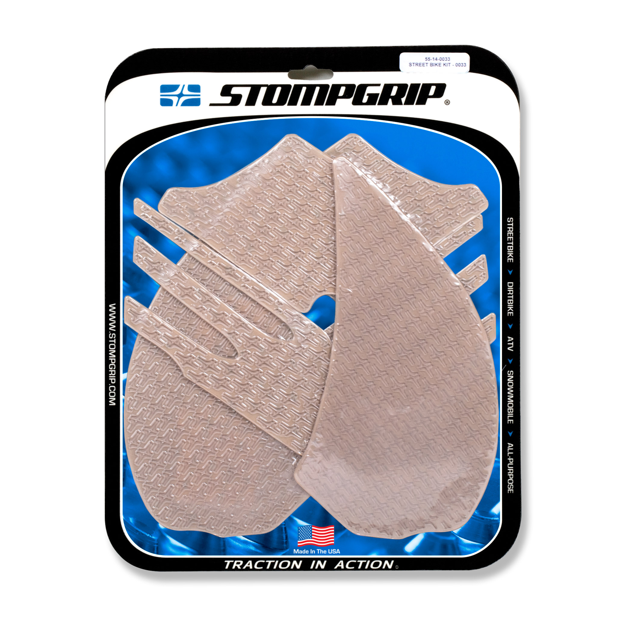 Stompgrip Traction Pads transparentes, para Kawasaki ZZR1400, 2006-2011