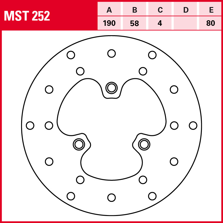 TRW disco de freno Allround rígido MST252