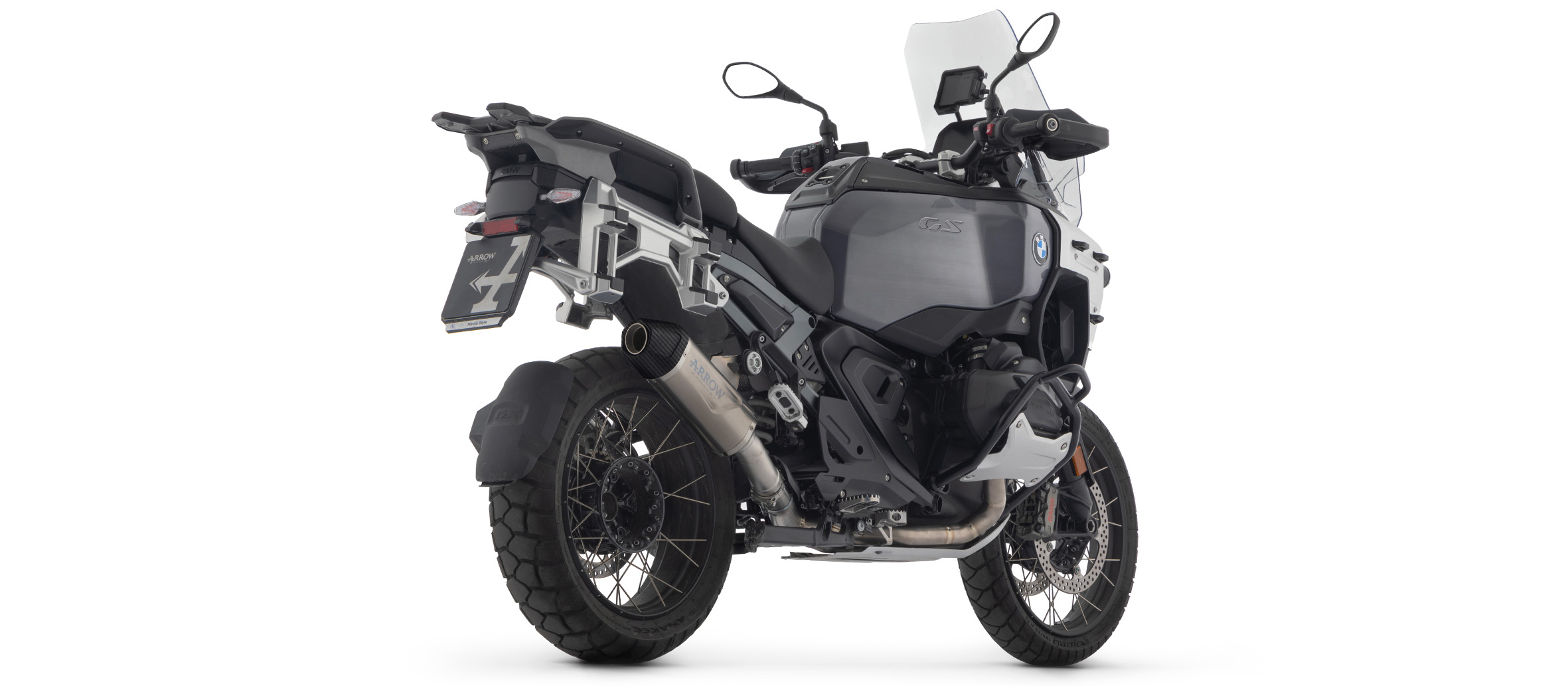 ARROW Escape INDY RACE EVO DARK Aluminio negro para BMW R1300GS (Adventure), 2024-