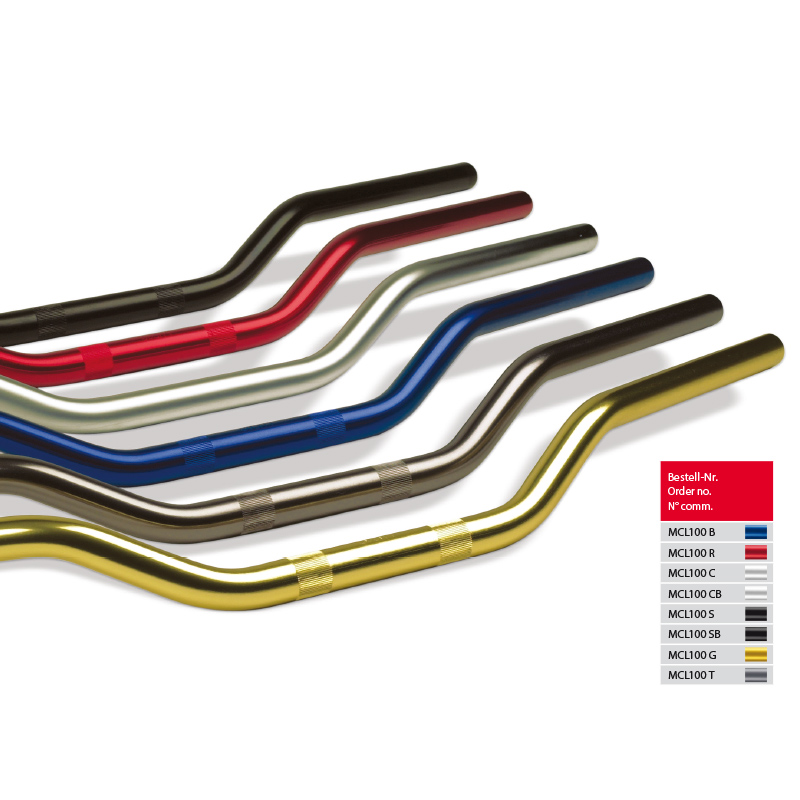 Manillar de aluminio TRW Superbike MCL100R en rojo