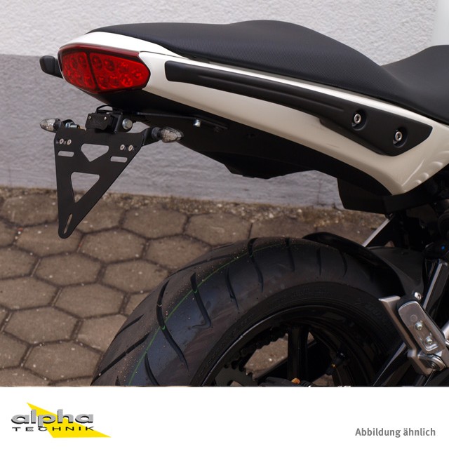 Soporte de matrícula alpha Technik Kawasaki ER6F/ER6N; Tipo EX650E/ER650E; Año del modelo 2012-