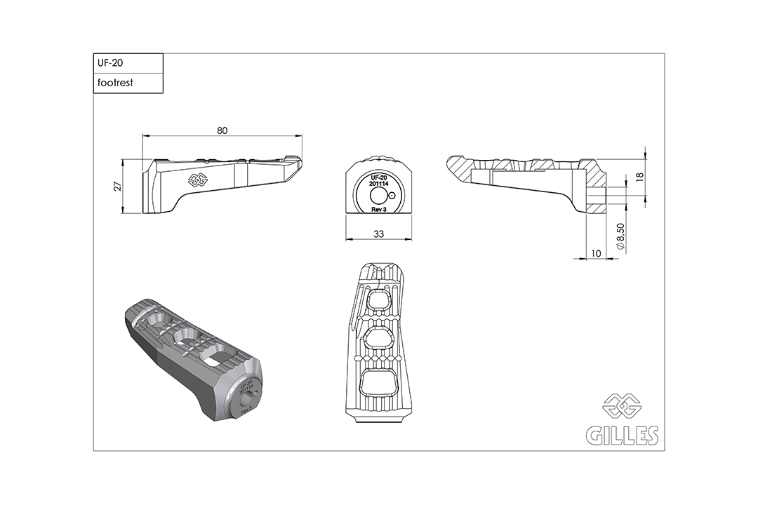 Kit de estriberas de repuesto Gilles Touring, para el piloto, negras para Honda CBR900RR, CBR1000RR