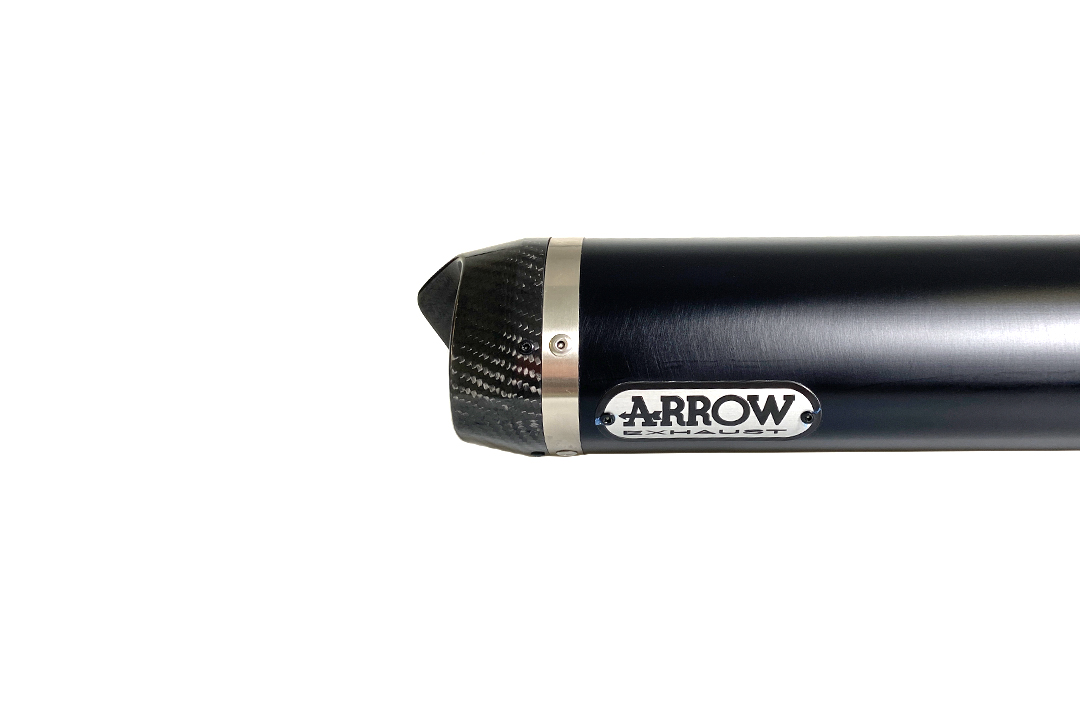 Escape ARROW DARK THUNDER para Yamaha YZF-R125 2008-2018, Aluminio negro (Solo para colector ARROW)