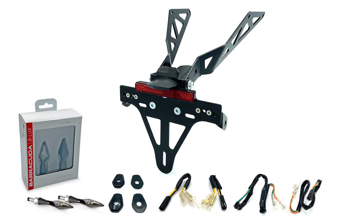 Kit portamatrículas-luz de intermitente X-LED (anterior, delantero + trasero) para Honda CB650R / CBR650R / CB650RA / CBR650RA a partir del año de modelo 2021