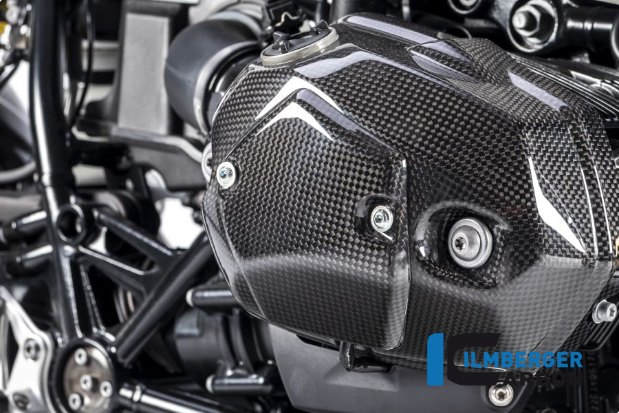 Ilmberger Carbon casquete de válvula lado derecho, brillante, BMW R nineT 2014-2017, R nineT Racer, Scrambler, Urban GS 2016-