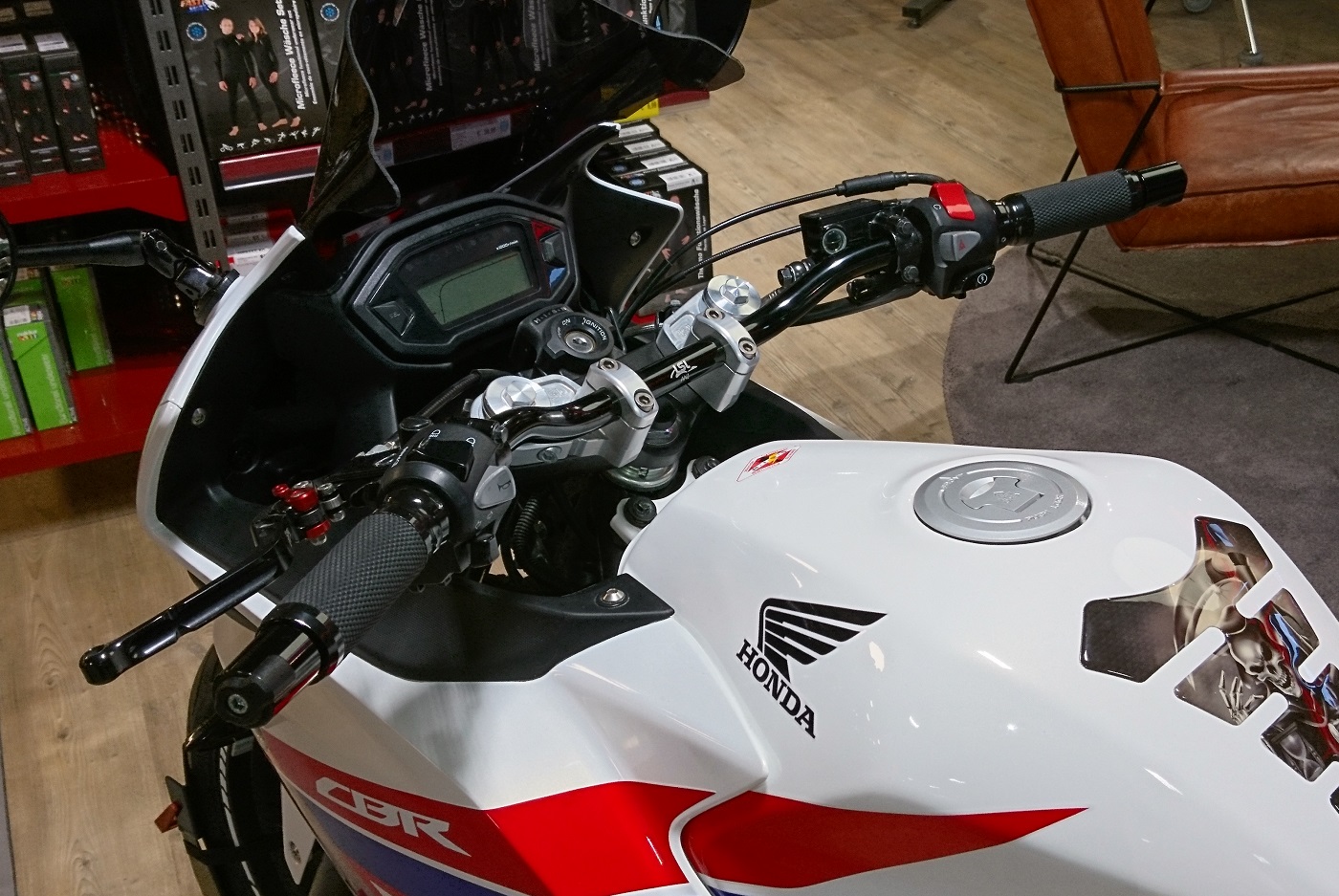 Kit Superbike LSL con certificado de piezas para Honda CBR500R, Tipo PC44, 2013-2015, plata, (Tipo A)